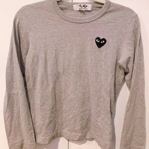 Comme des Garçon Play Grey Heart long Sleeve